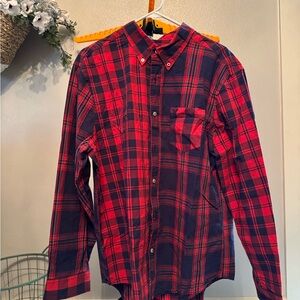 American Eagle Outfitters Red and Black Plaid Shirt